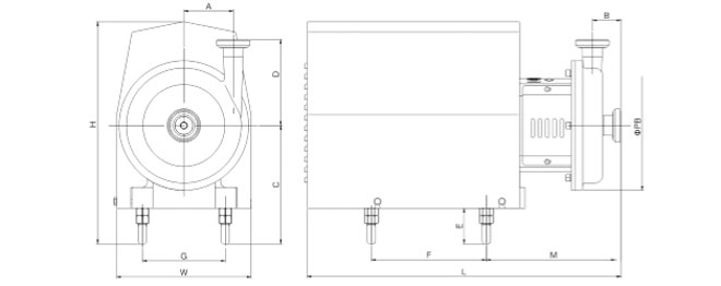 Hygienic Centrifugal Pump Dimension Table